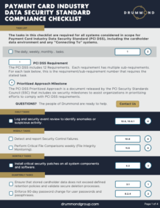 Drummond PCI DSS Compliance Checklist