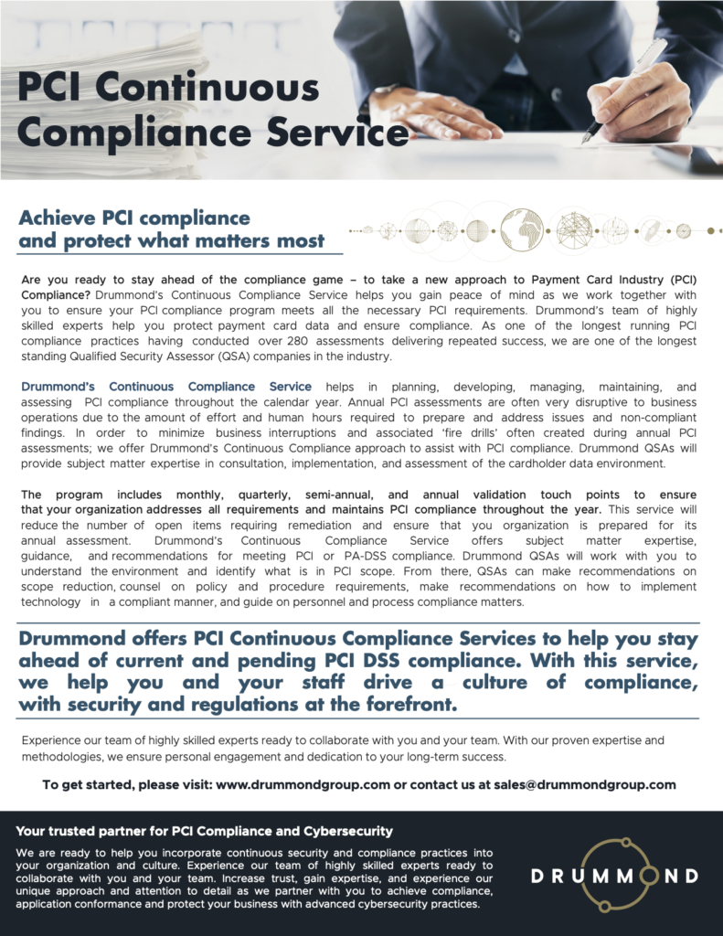 PCI Continuous Compliance Service.