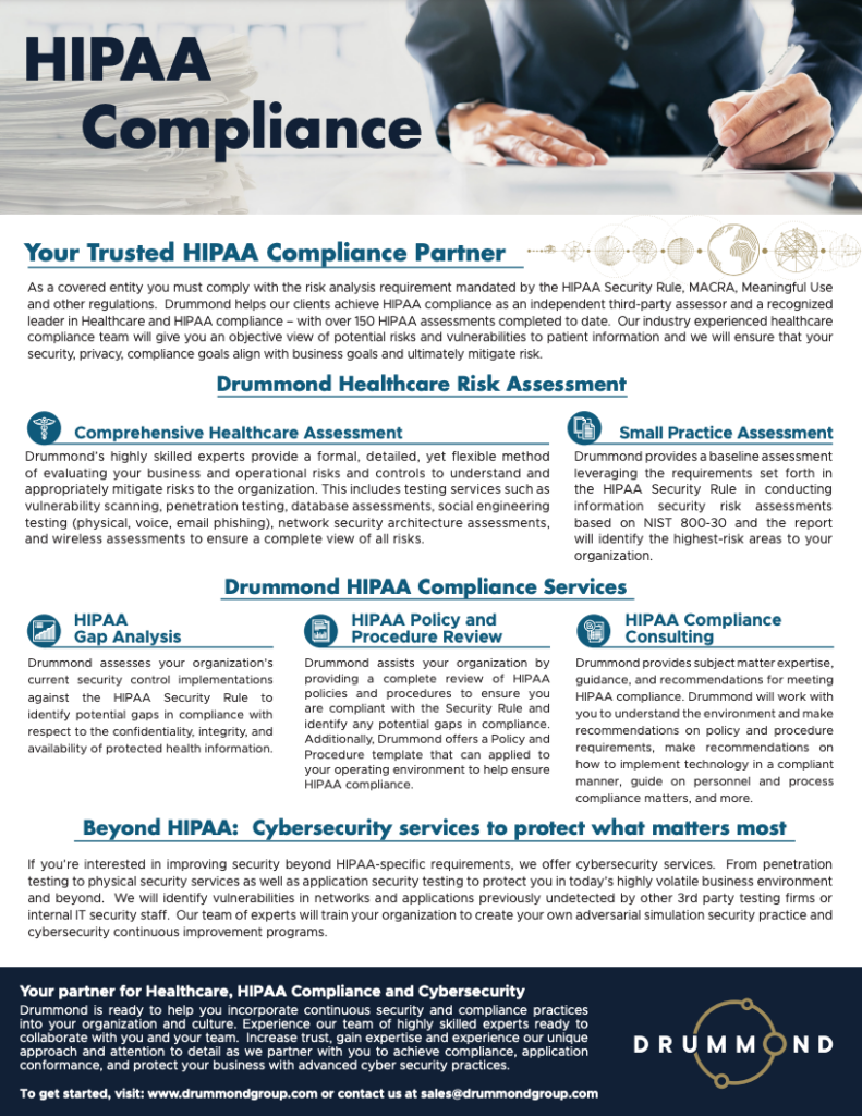 Drummond Compliance HIPAA