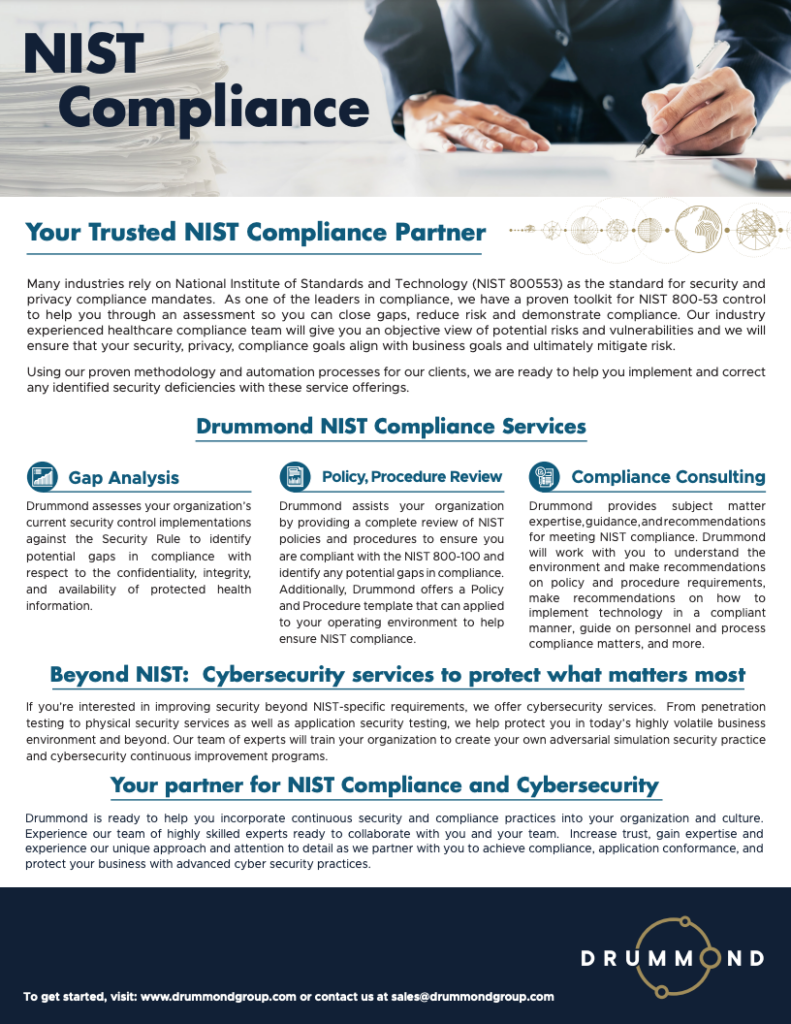 Drummond Compliance NIST